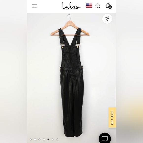 NWT Lulu's Modern Charm Black Vegan Leather Overalls size Large - Picture 5 of 7